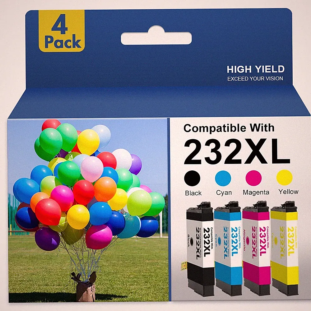 232XL Ink Replacement for Epson XP-4200 XP-4205 WF-2930 WF-2950 Printer (4-Pack)