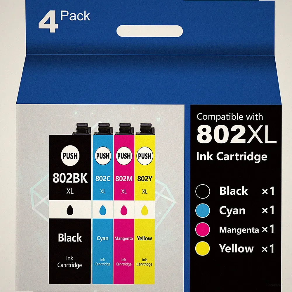 4-Pack 802XL Ink Cartridge For Epson WorkForce Pro WF-4720 WF-4730 WF4734 WF4740