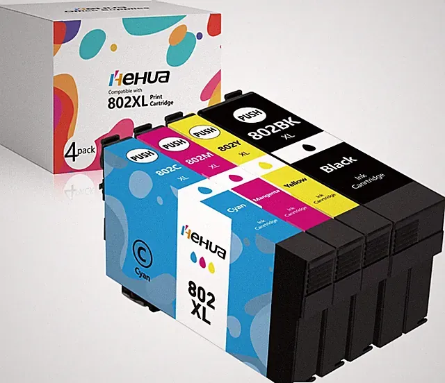 4P 802XL T802XL Ink Cartridges For Epson WorkForce Pro WF-4720 WF-4730 WF-4734