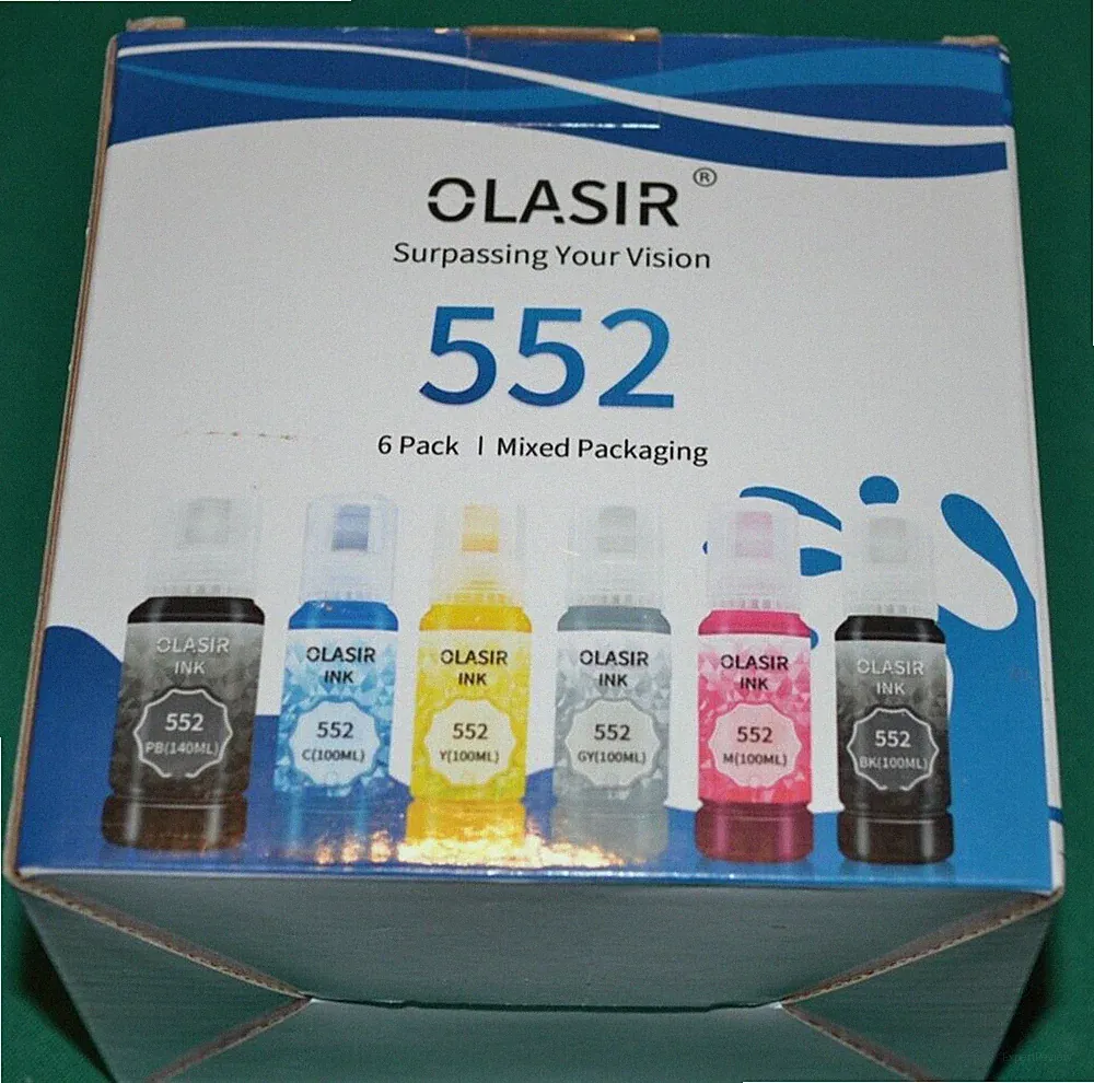 552 Combo 6 Pack Printer Ink Cyan Magenta Yellow Gray Black PB -1P