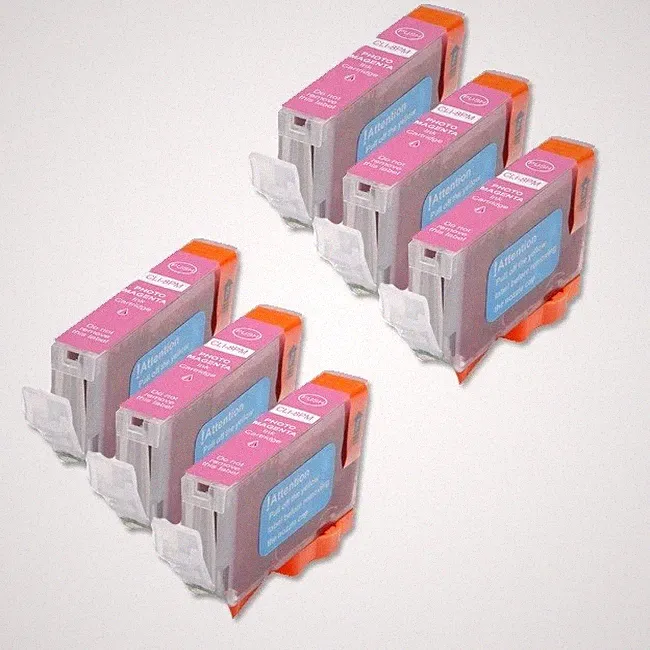 6 PHOTO MAGENTA Replacement Ink + chip for CLI-8PM iP6600 iP6700