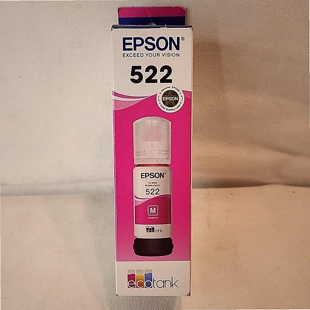 NEW GENUINE - EPSON 522 MAGENTA INK BOTTLE - T522320 Sealed Box 2029