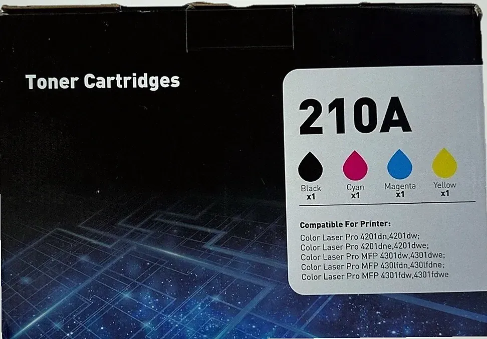 Pack of 4 210 A Toner Ink Cartridges For Printer Color Laser Pro 4201dn 4201dw